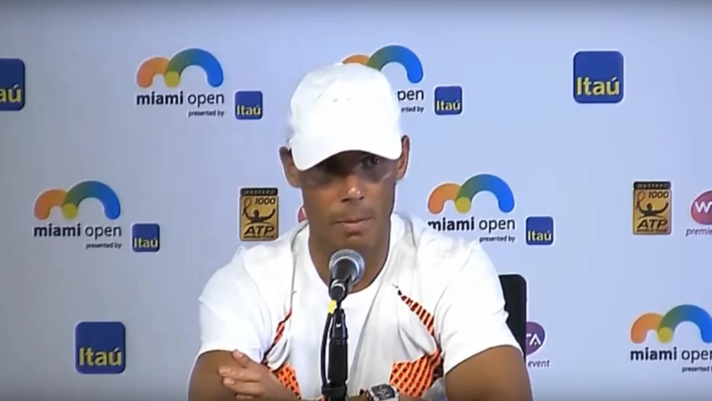 Rafa Nadal, en la rueda de prensa de Miami Rafa Nadal, en la rueda de prensa de Miami
