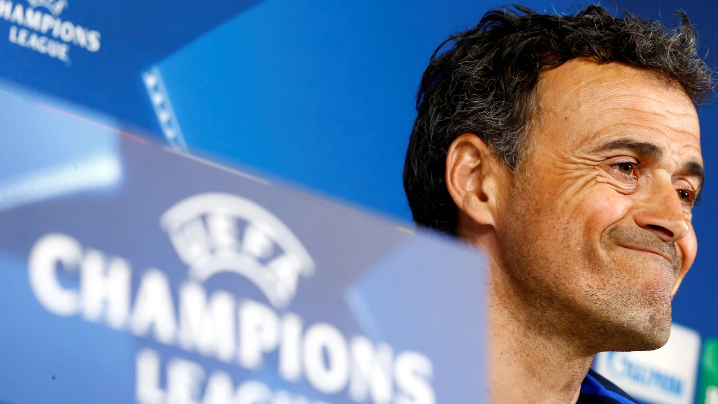 Luis Enrique, sonriente durante la rueda de prensa Luis Enrique, sonriente durante la rueda de prensa