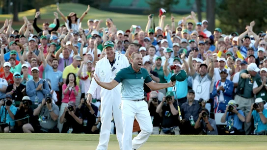 Sergio García celebra su histórico triunfo en el Masters de Augusta Sergio García celebra su histórico triunfo en el Masters de Augusta