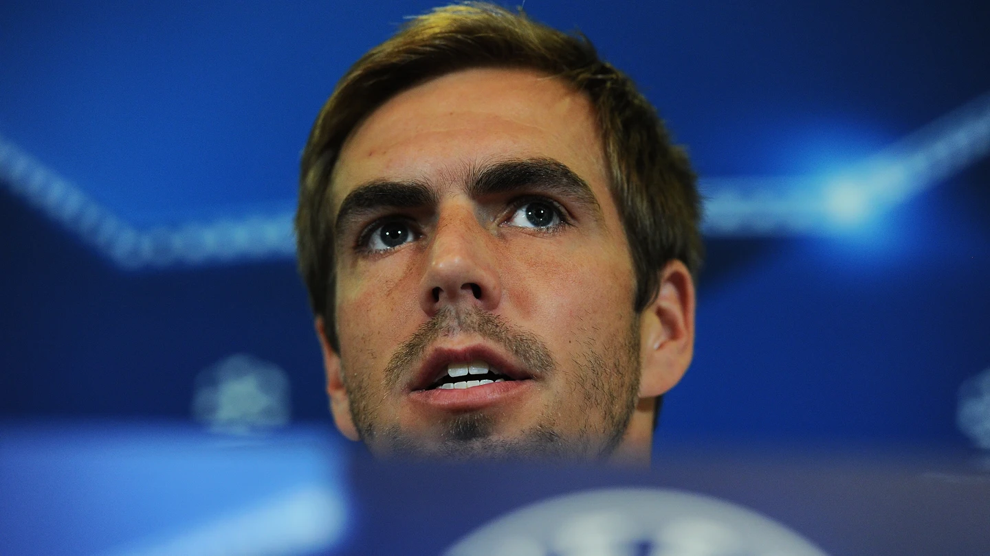 Philipp Lahm, en una rueda de prensa de la Champions Philipp Lahm, en una rueda de prensa de la Champions