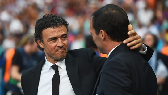 Luis Enrique saluda a Allegri en la final de 2015 Luis Enrique saluda a Allegri en la final de 2015