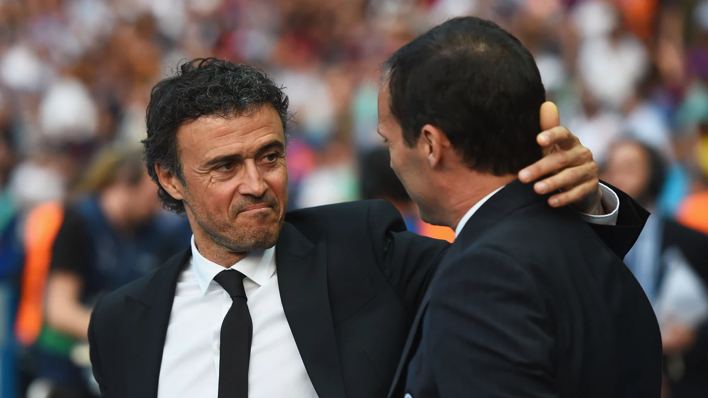 Luis Enrique saluda a Allegri en la final de 2015 Luis Enrique saluda a Allegri en la final de 2015