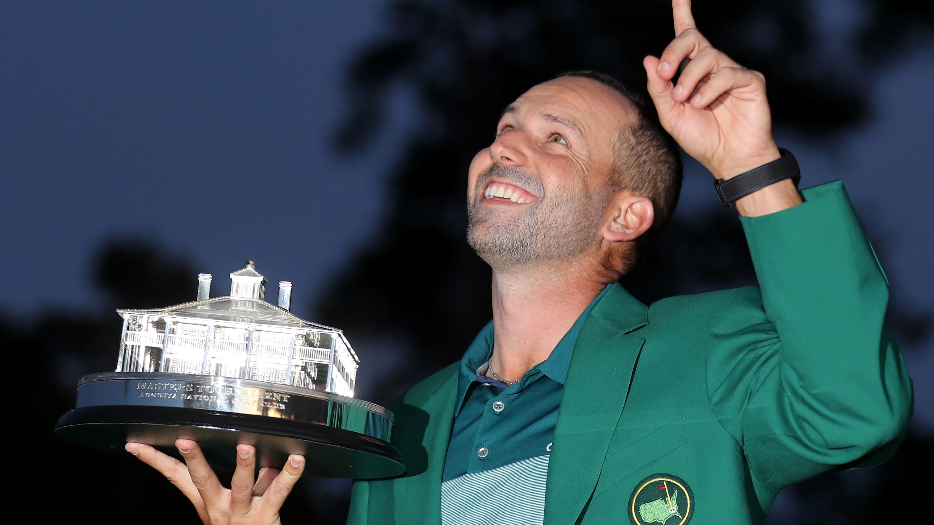 Sergio García celebra su triunfo en el Masters de Augusta