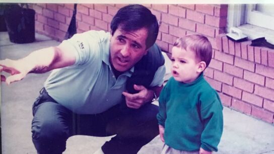 Seve Ballestero con su hijo Javier