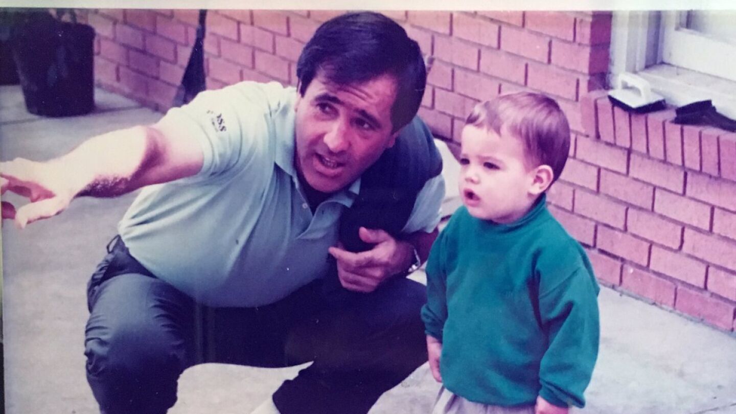 Seve Ballestero con su hijo Javier