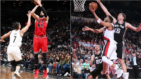 Nikola Mirotic y Pau Gasol, en acción en la NBA Nikola Mirotic y Pau Gasol, en acción en la NBA