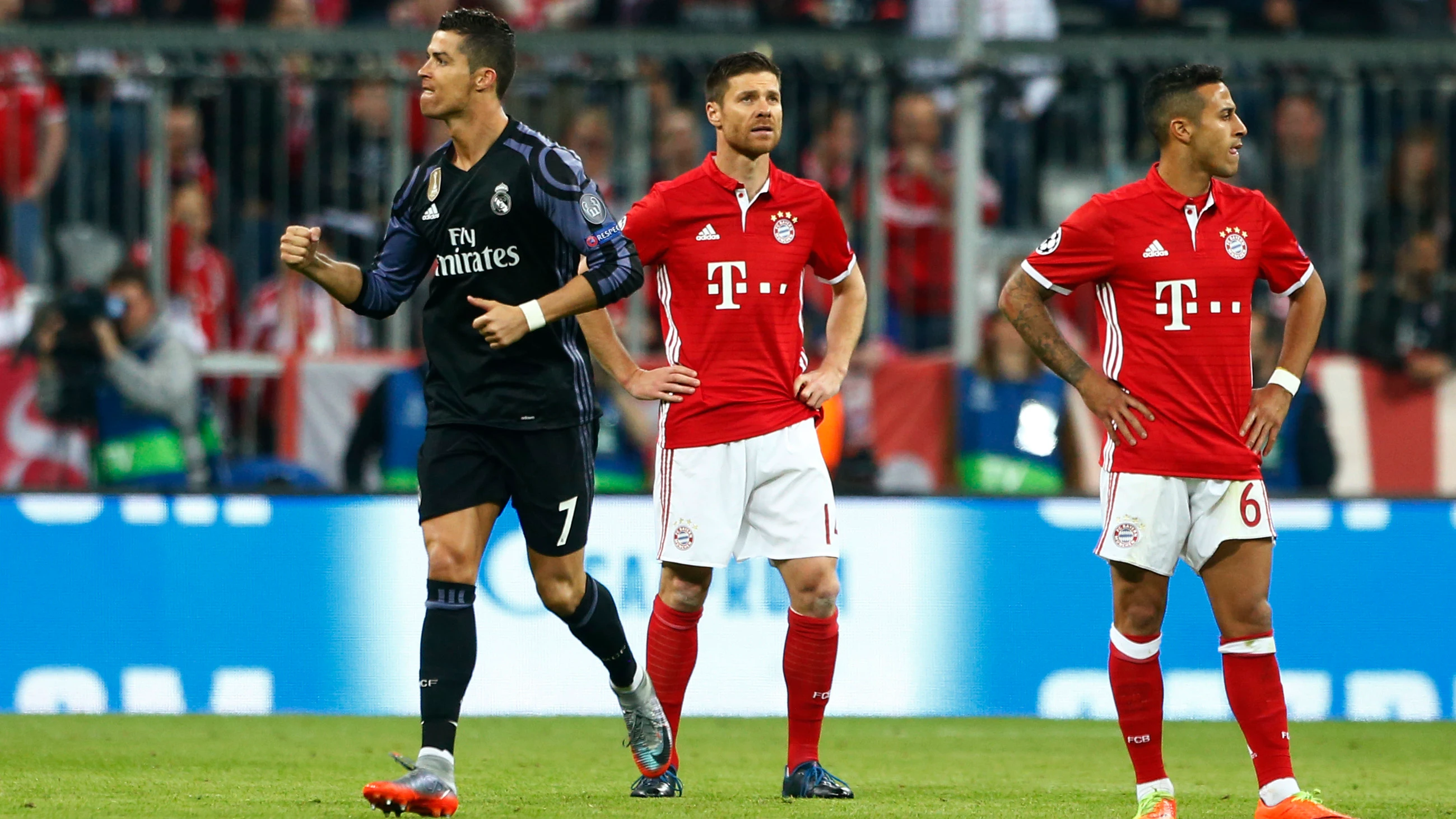 Cristiano Ronaldo celebra su gol al Bayern de Múnich