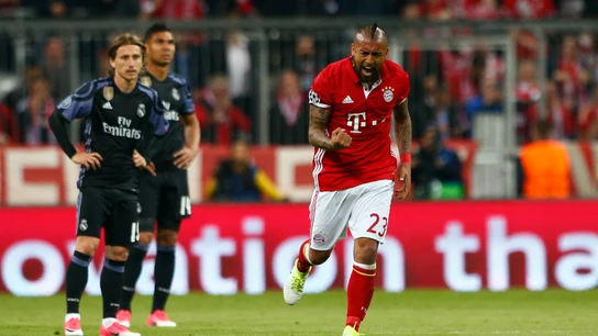 Arturo Vidal celebra su gol contra el Real Madrid Arturo Vidal celebra su gol contra el Real Madrid