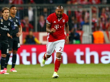 Arturo Vidal celebra su gol contra el Real Madrid Arturo Vidal celebra su gol contra el Real Madrid