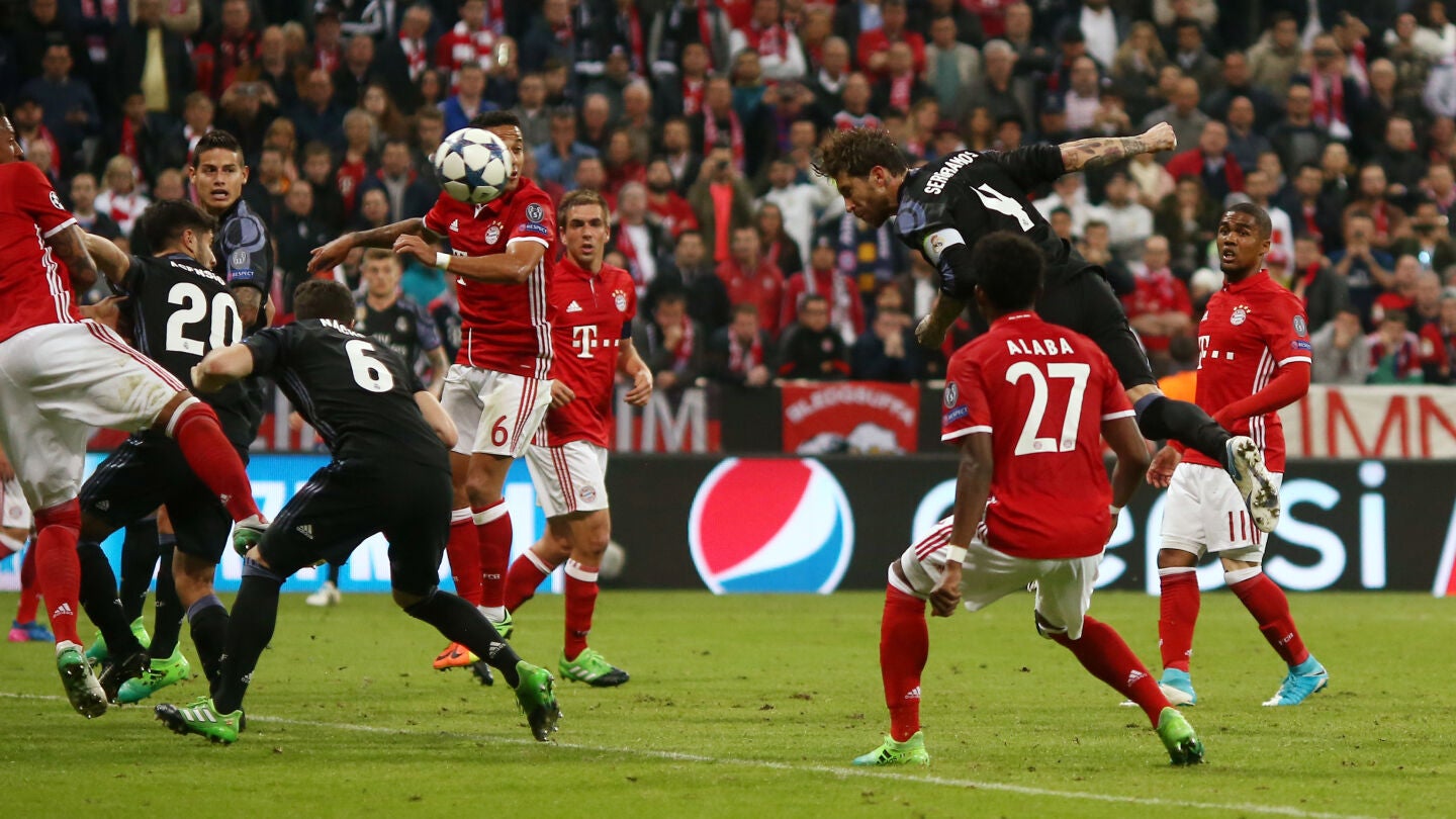 El remate de Ramos ante el Bayern