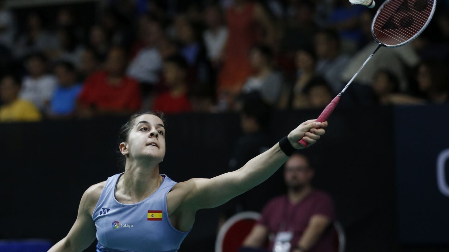 Carolina Mar&iacute;n, durante su partido