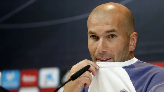 Zidane, durante la rueda de prensa Zidane, durante la rueda de prensa