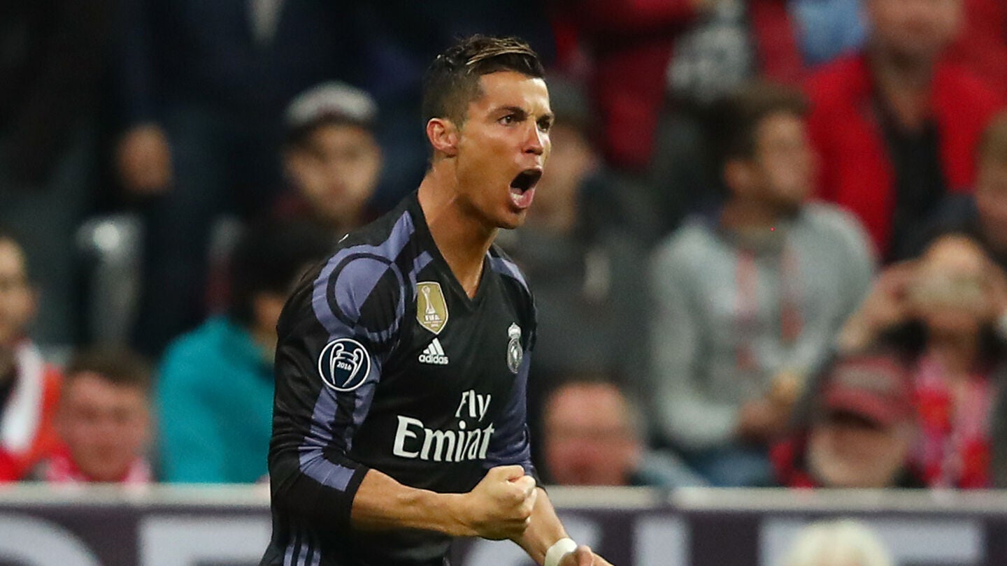 Cristiano Ronaldo celebra su primer gol ante el Bayern de M&uacute;nich