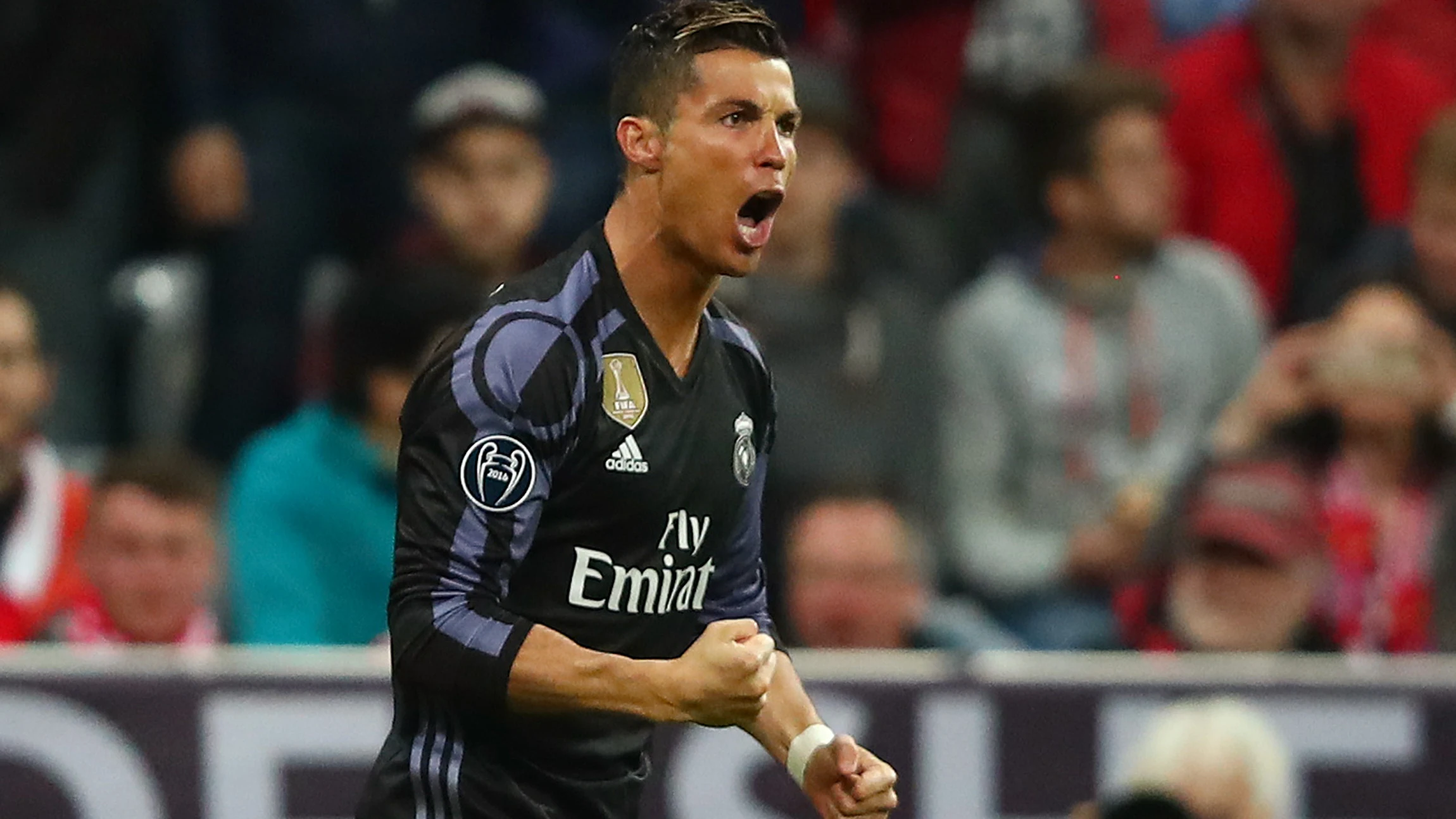 Cristiano Ronaldo celebra su primer gol ante el Bayern de M&uacute;nich