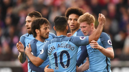 Los jugadores del City celebran un gol Los jugadores del City celebran un gol