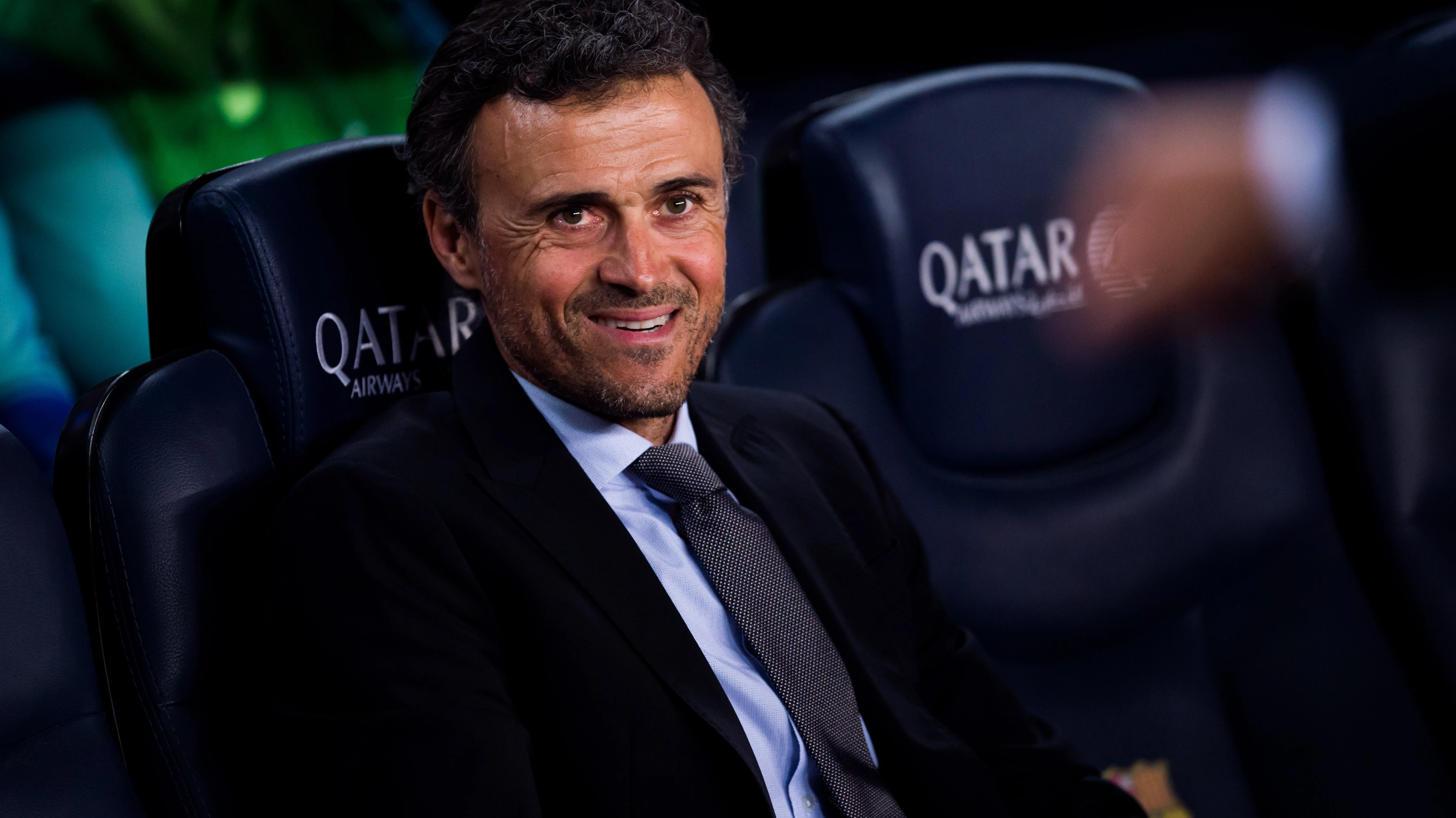 Luis Enrique, en el banquillo del Camp Nou