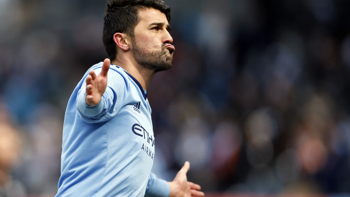 David Villa celebra un gol