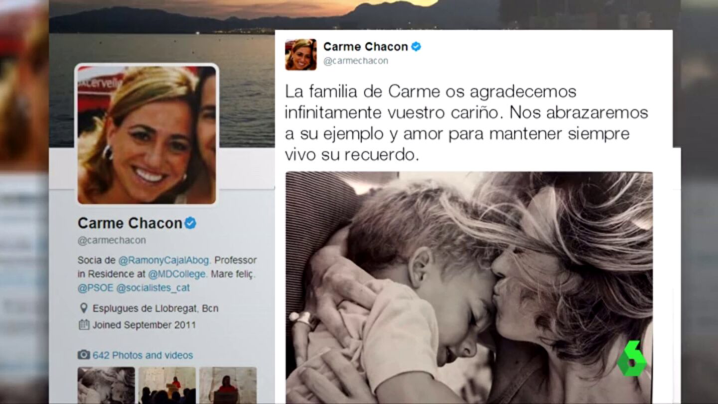 Tuit publicado por la familia de Carme Chac&oacute;n