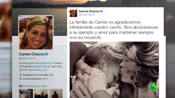 Tuit publicado por la familia de Carme Chacón