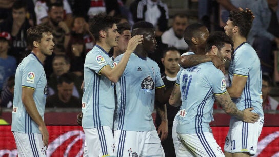 El Celta de Vigo celebra un gol