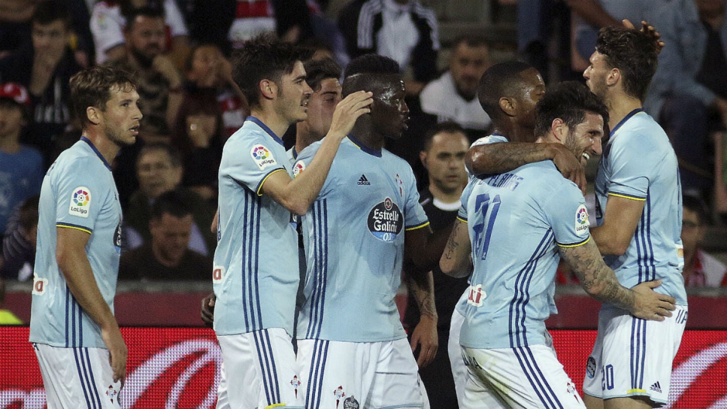 El Celta de Vigo celebra un gol