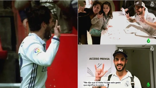 Gesto de Isco en El Molinón Gesto de Isco en El Molinón