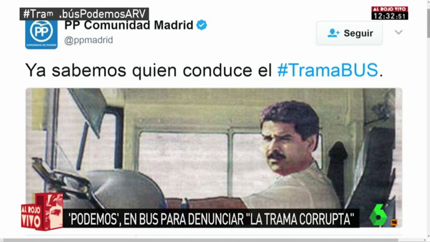 Frame 20.395098 de: La respuesta del PP de Madrid al &lsquo;tramab&uacute;s&rsquo; de Podemos: "Ya sabemos qui&eacute;n lo conduce"