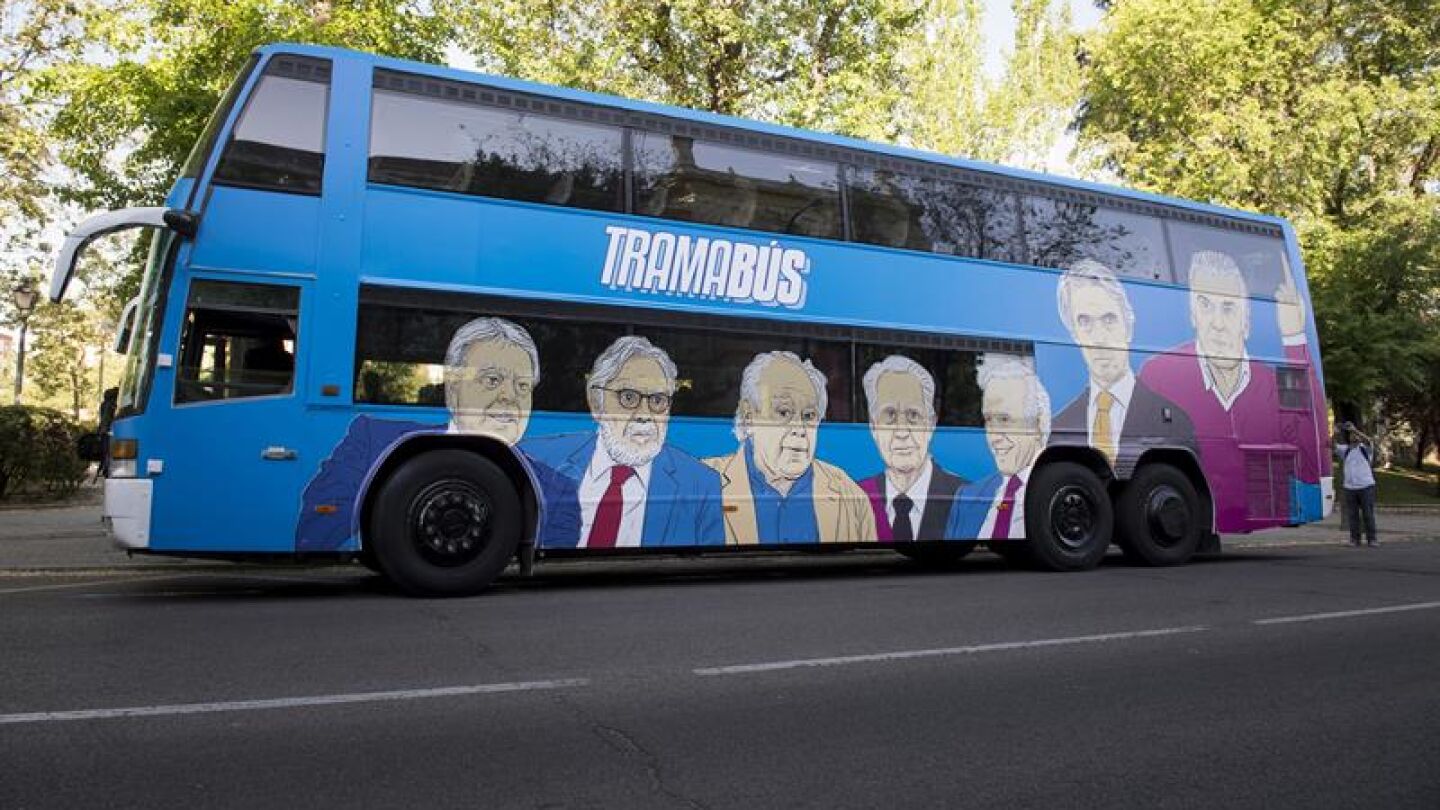 Felipe Gonz&aacute;lez, Jordi Pujol, Jos&eacute; Mar&iacute;a Aznar, Luis B&aacute;rcenas, entre los que aparecen en el 'tramab&uacute;s' de Podemos