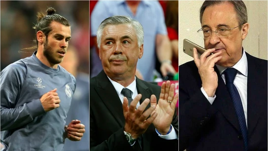 Bale, Ancelotti y Florentino Bale, Ancelotti y Florentino
