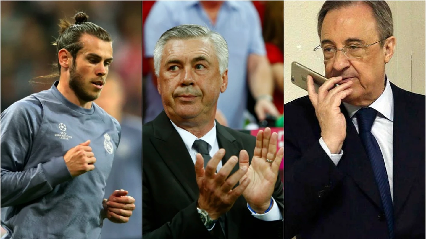 Bale, Ancelotti y Florentino Bale, Ancelotti y Florentino