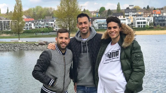 Alba, Busquets y Bartra en Dortmund Alba, Busquets y Bartra en Dortmund
