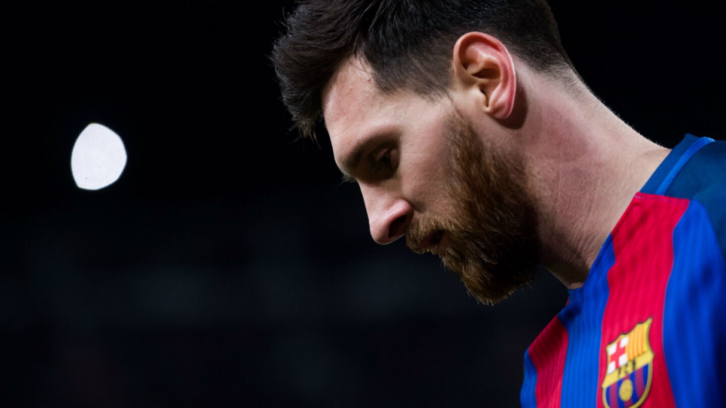 Messi, en un partido con el Bar&ccedil;a