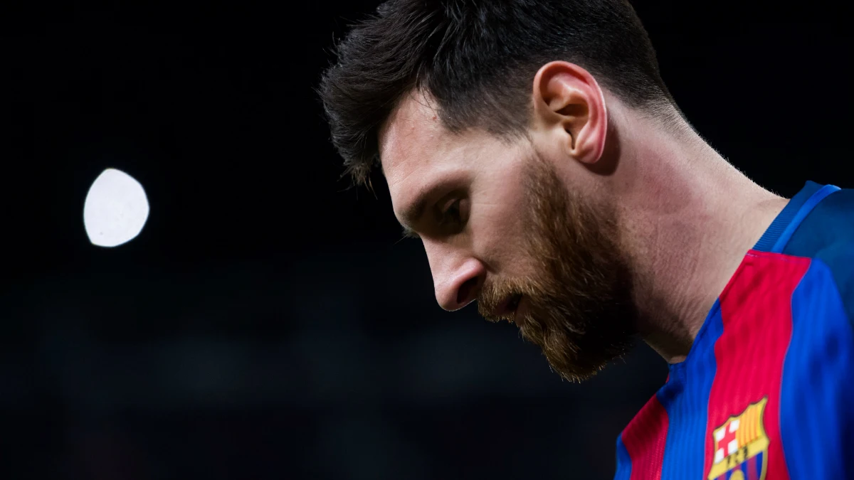 Messi, en un partido con el Barça