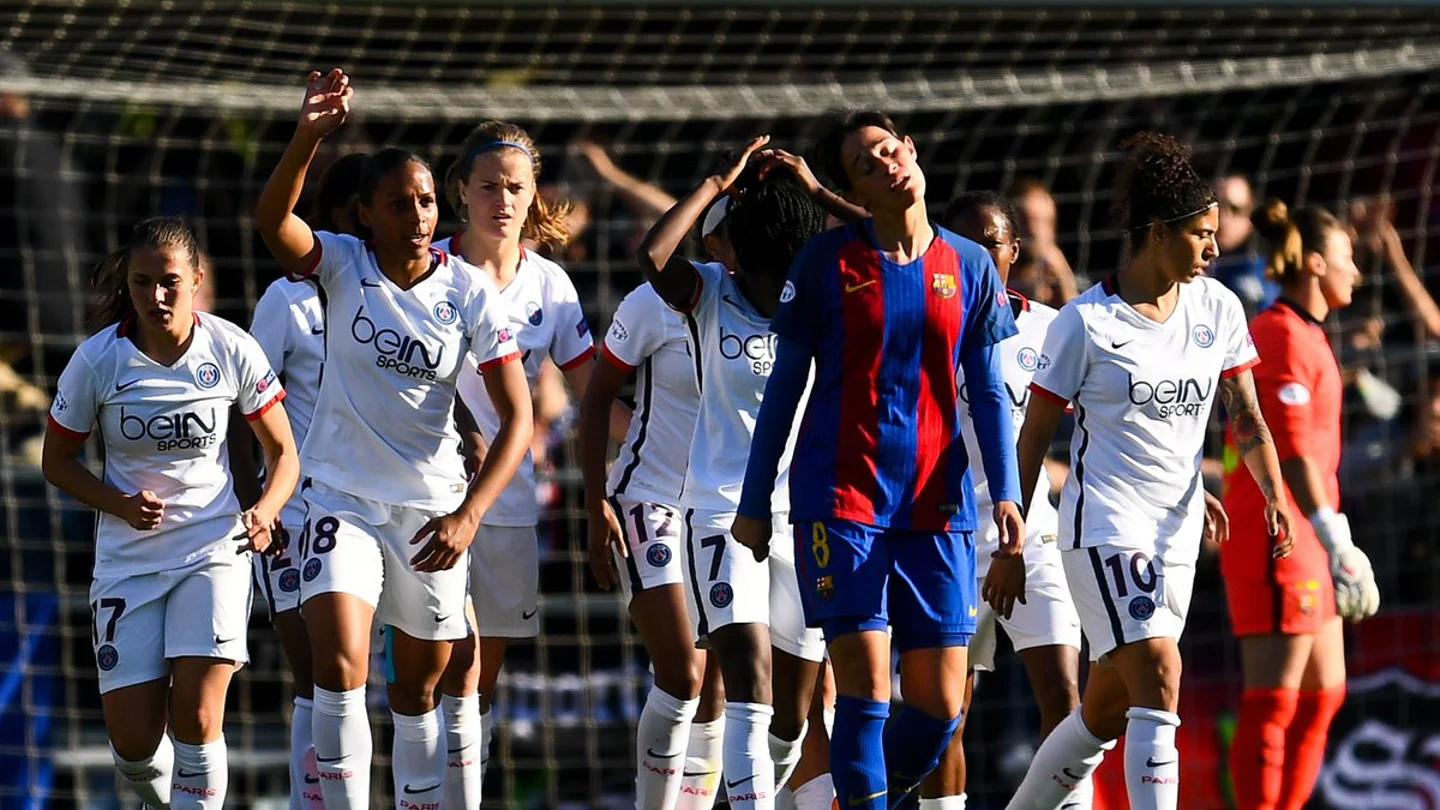 El PSG celebra un gol contra el Barcelona El PSG celebra un gol contra el Barcelona