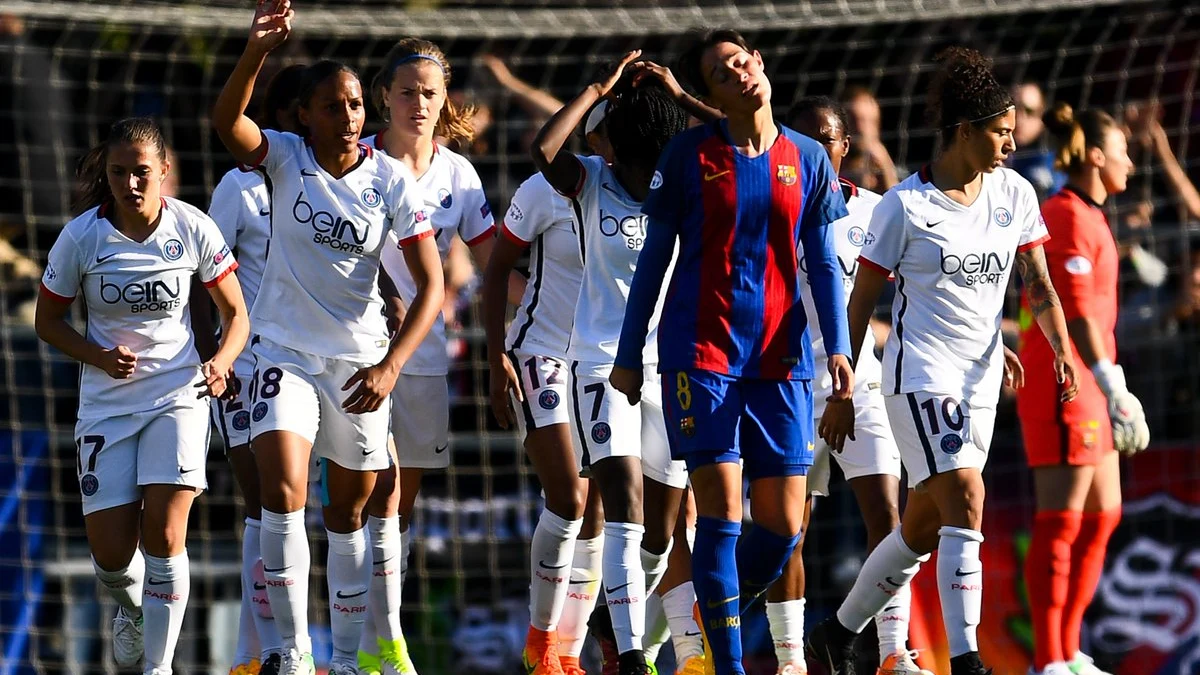 El PSG celebra un gol contra el Barcelona El PSG celebra un gol contra el Barcelona