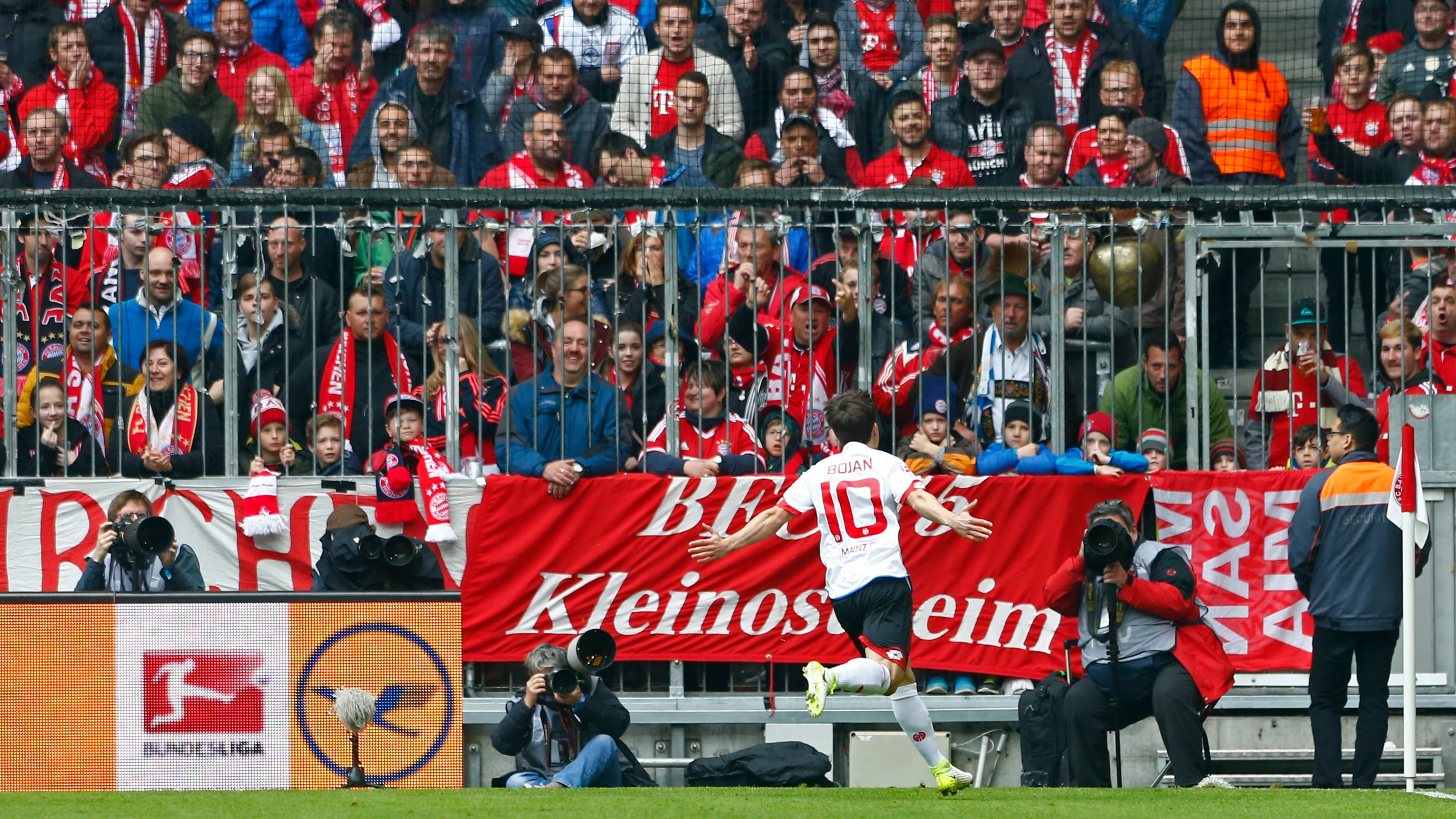 Bojan celebra su histórico gol contra el Bayern Bojan celebra su histórico gol contra el Bayern