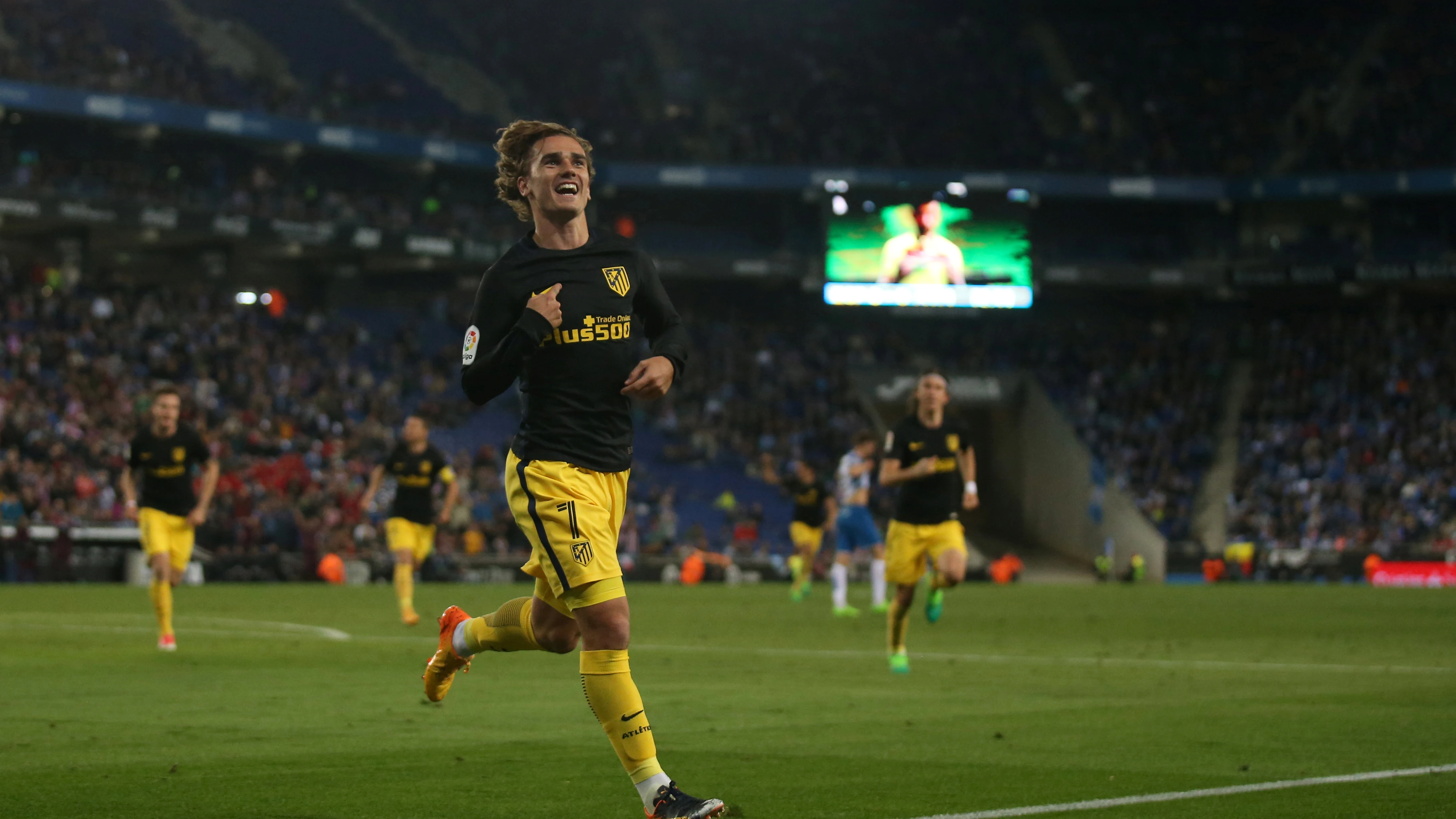 Griezmann celebra su gol contra el Espanyol