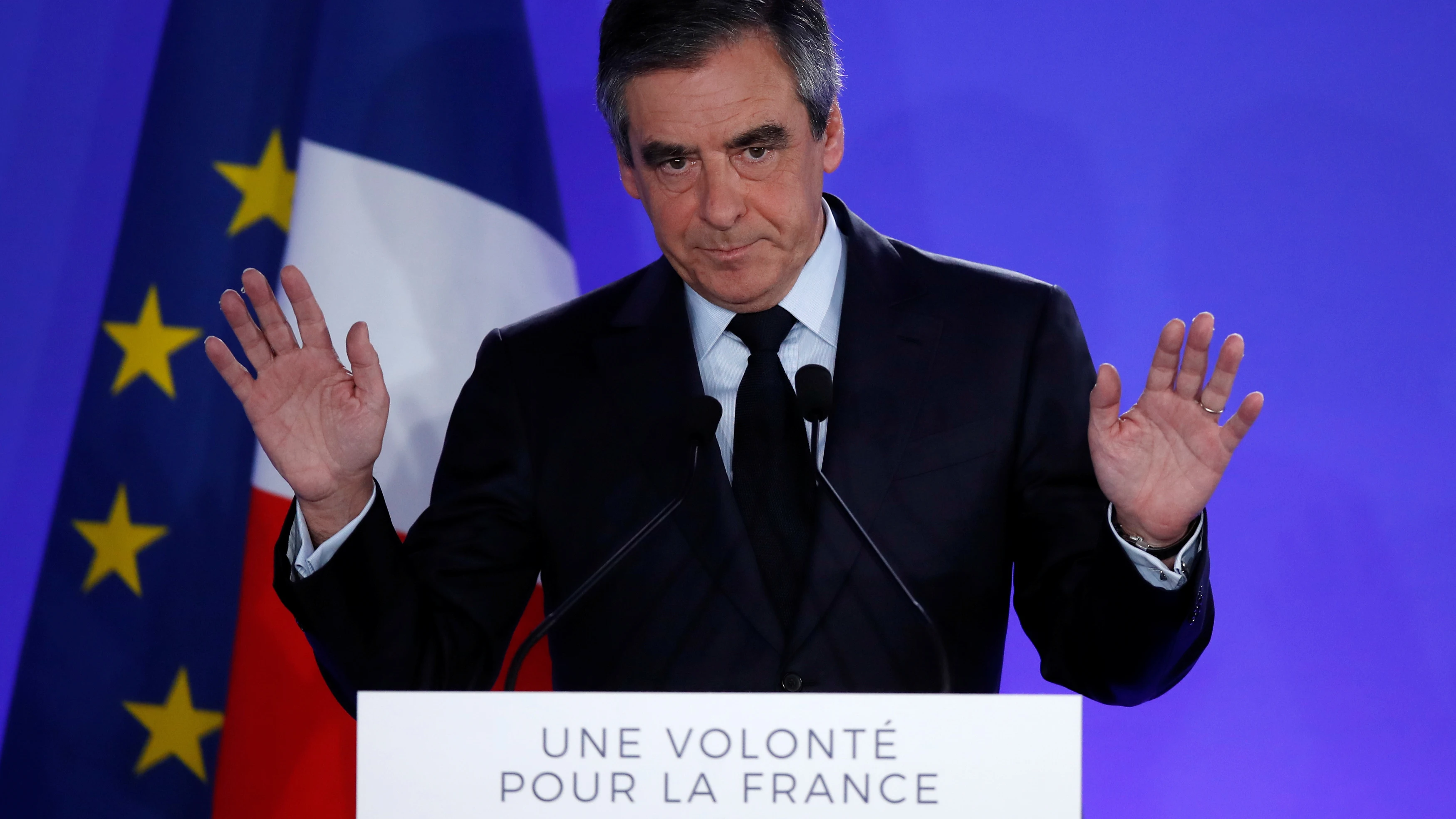 François Fillon tras su derrota en las elecciones francesas