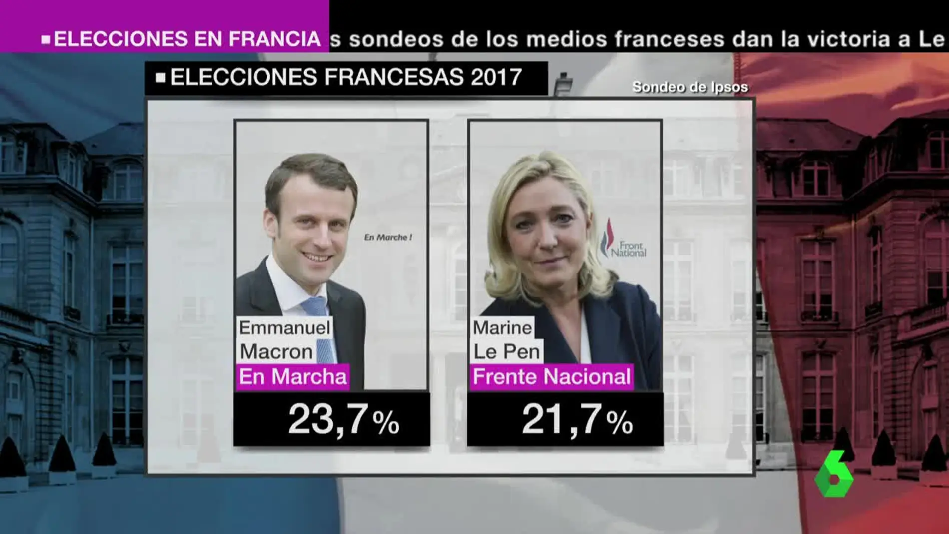 Macron y Le Pen se enfrentarán en la segunda vuelta de las elecciones  francesas, según los primeros sondeos