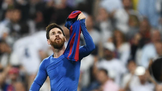 Leo Messi celebra su gol 500 con la camiseta del Barcelona Leo Messi celebra su gol 500 con la camiseta del Barcelona