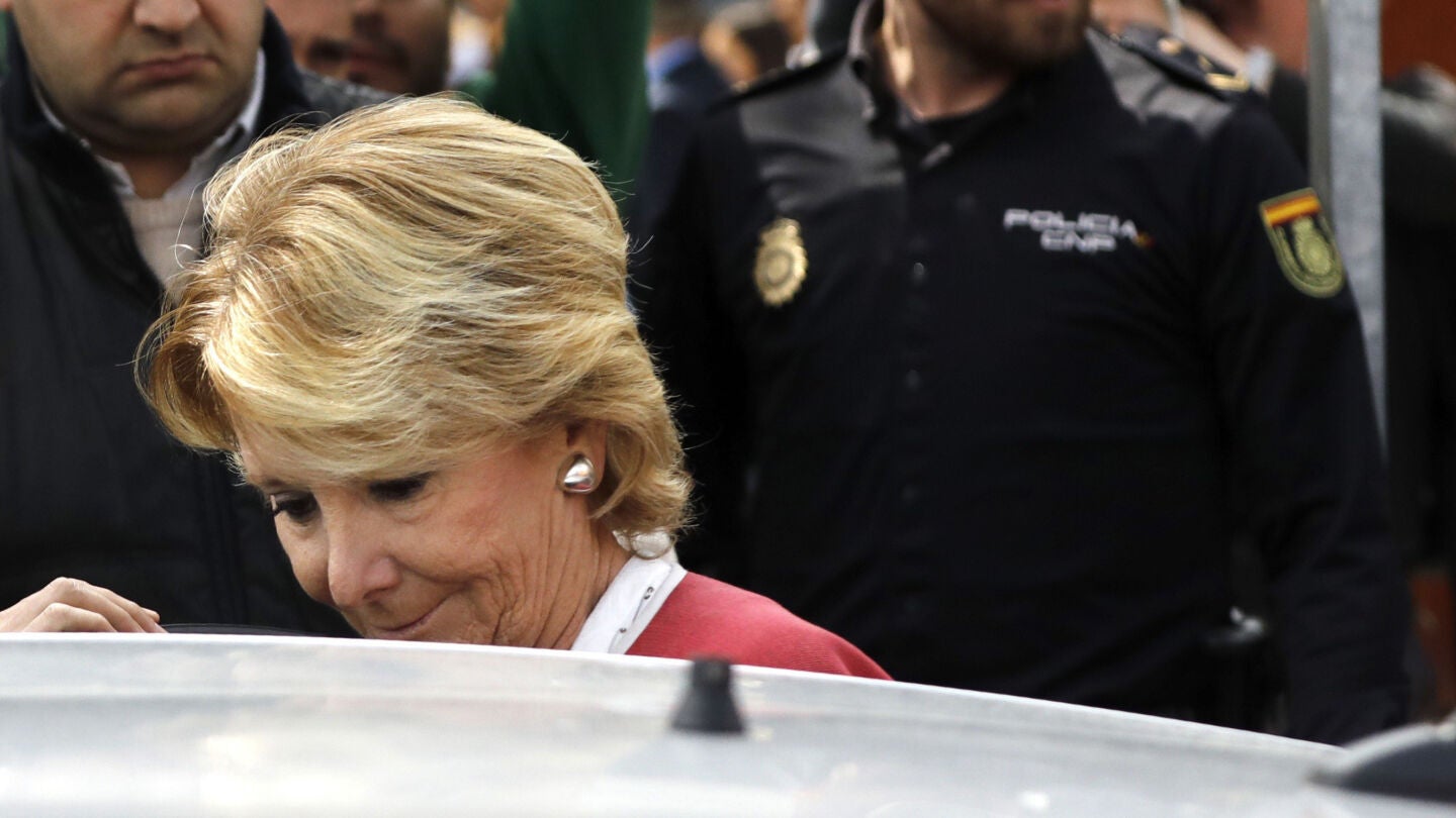 Esperanza Aguirre, a la salida de la Audiencia Nacional
