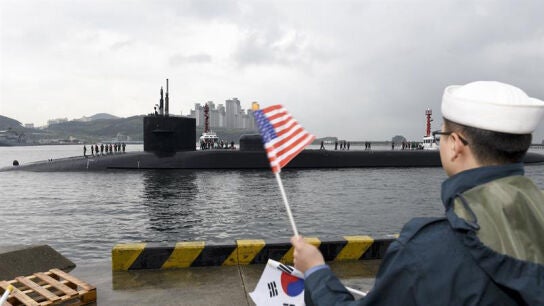 El submarino USS Michigan en Corea del Sur