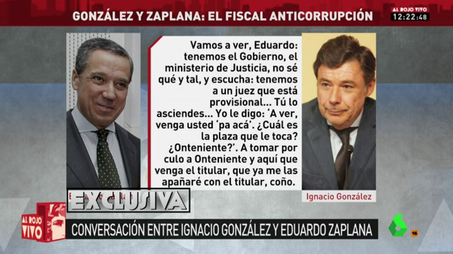 Conversaci&oacute;n de Ignacio Gonz&aacute;lez y Eduardo Zaplana