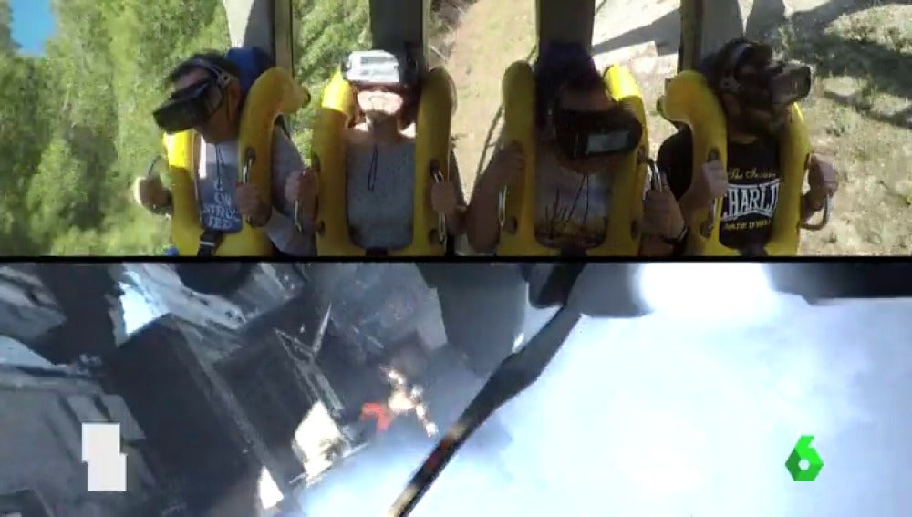 Frame 81.227649 de: Inauguran la primera montaña rusa de España que incorpora realidad virtual