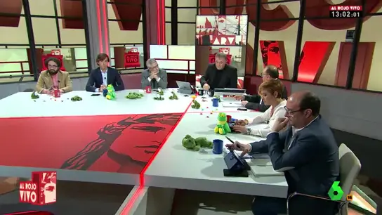 Ranas de peluche en el plató de Al Rojo Vivo Ranas de peluche en el plató de Al Rojo Vivo