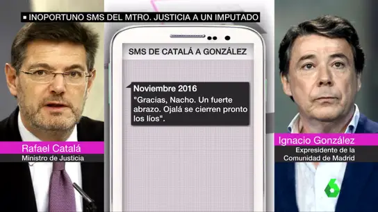 Mensaje de Rafael Catalá a Ignacio González Mensaje de Rafael Catalá a Ignacio González