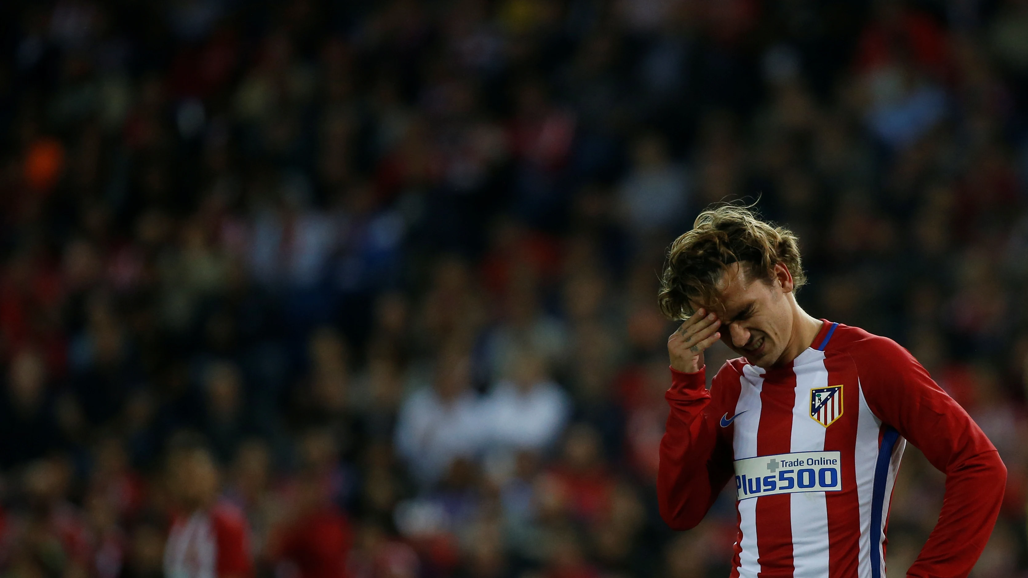 Griezmann se lamenta tras una ocasión errada ante el Villarreal