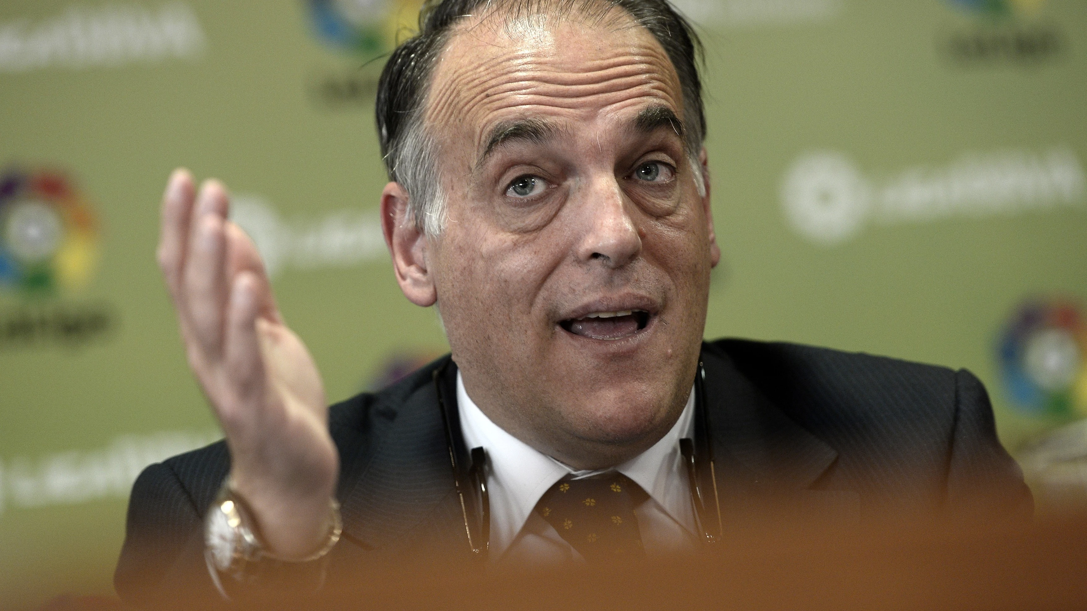 Javier Tebas durante un acto