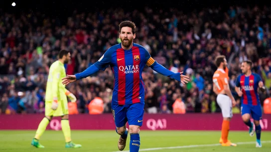 Leo Messi celebra el 1-0 ante Osasuna Leo Messi celebra el 1-0 ante Osasuna