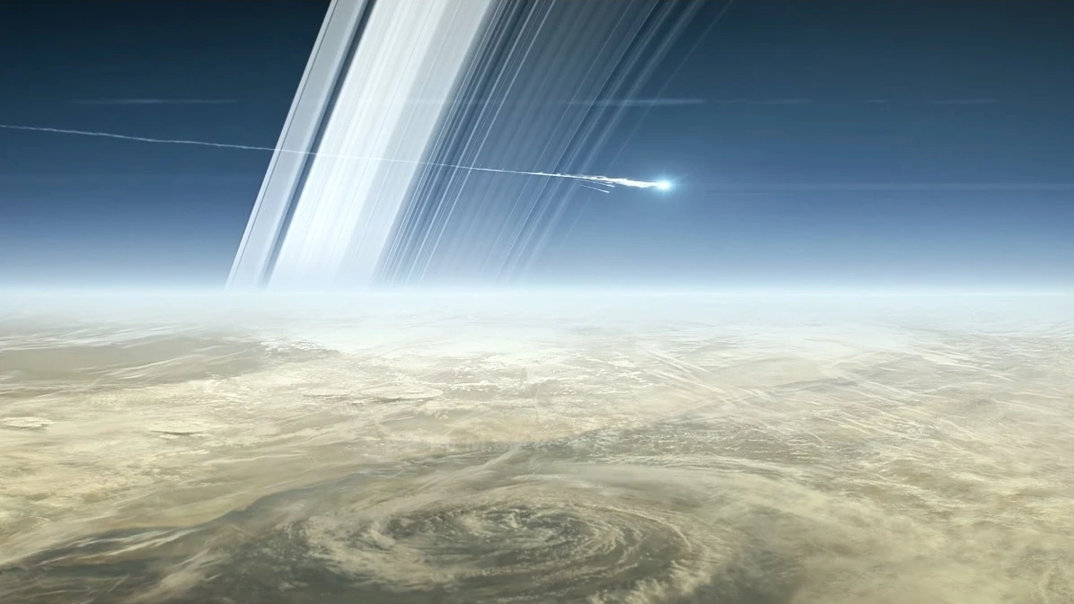 Sonda Cassini entrando en la atmósfera de Saturno